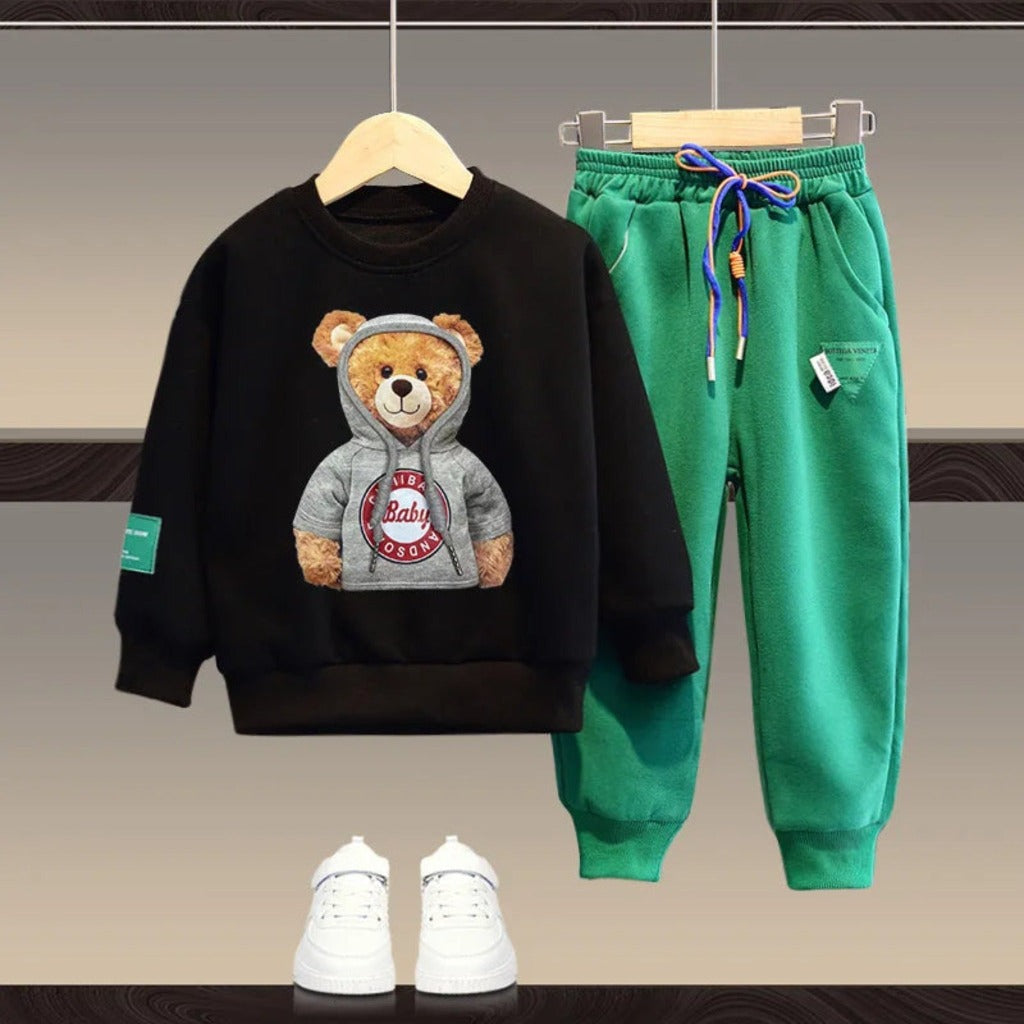 ONEAKIDS Baby & Toddler Outfits BLACK / 2T Boys' Bear Premium Top & Bottom Set