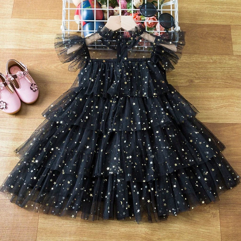 ONEAKIDS Baby & Toddler Outfits BLACK / 3T Tulle Girls' Festive Dress with Stars