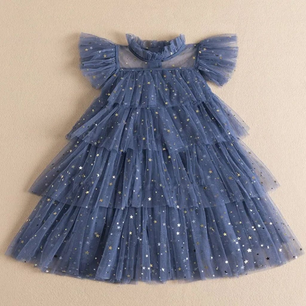 ONEAKIDS Baby & Toddler Outfits BLUE / 3T Tulle Girls' Festive Dress with Stars
