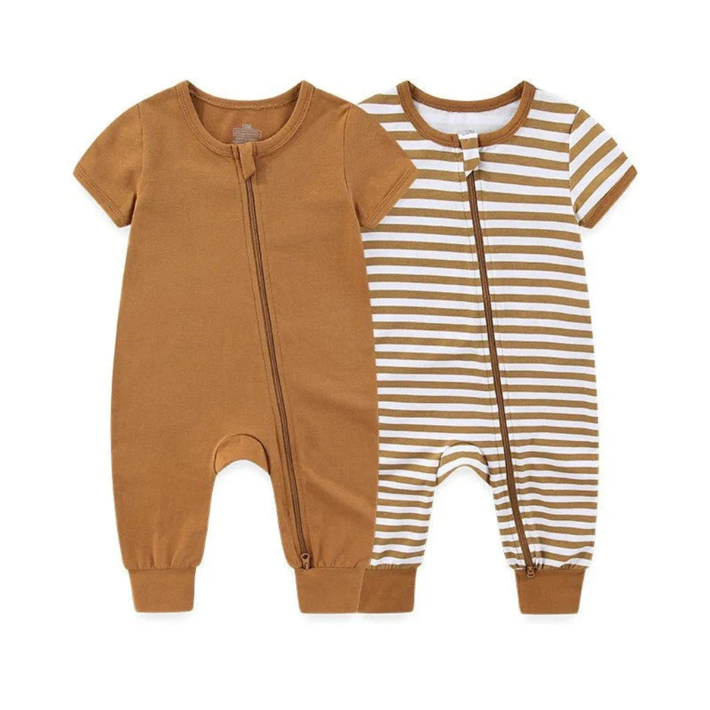 ONEAKIDS Baby & Toddler Outfits BROWN / 0-3M 2-Piece Unisex Baby Cotton Onesies