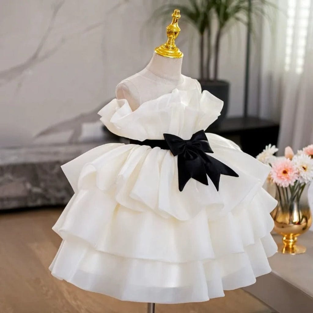 ONEAKIDS Baby & Toddler Outfits Champagne White Sleeveless Flower Girl Dress