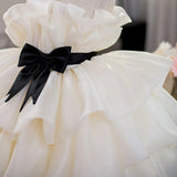 ONEAKIDS Baby & Toddler Outfits Champagne White Sleeveless Flower Girl Dress
