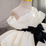 ONEAKIDS Baby & Toddler Outfits Champagne White Sleeveless Flower Girl Dress