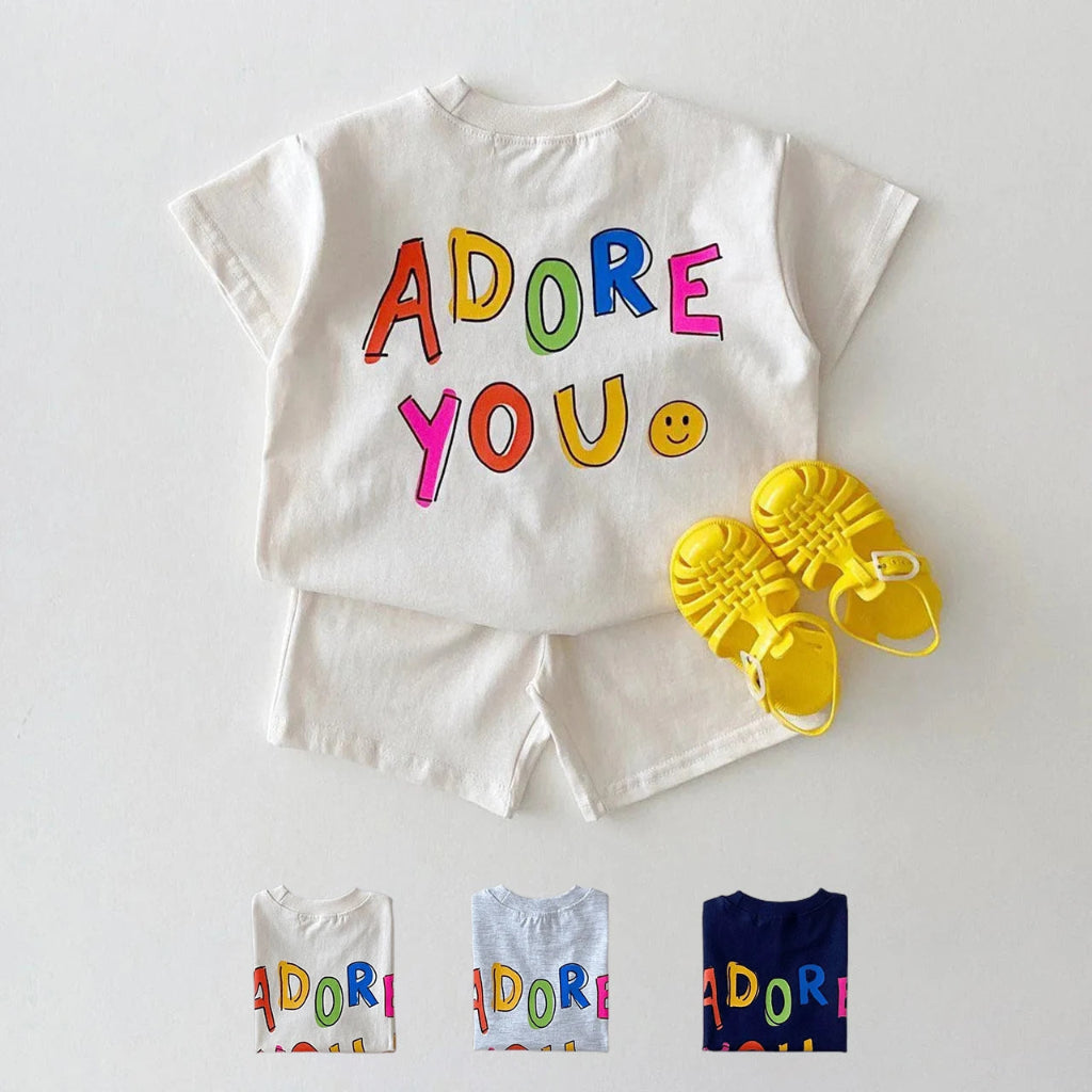 ONEAKIDS Baby & Toddler Outfits CREAM / 12-18M Adore You Unisex Top & Shorts Set