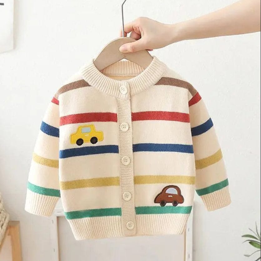 ONEAKIDS Baby & Toddler Outfits CREAM / 12-18M Boys' Cars Cardigan with Straps
