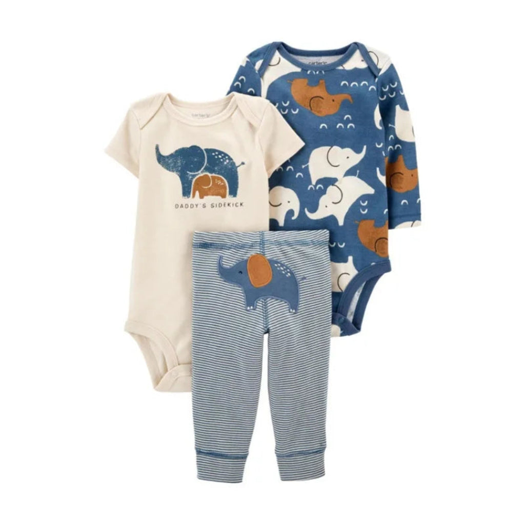 ONEAKIDS Baby & Toddler Outfits CREAM / 3-6M 3 Piece Unisex Animal Print Rompers