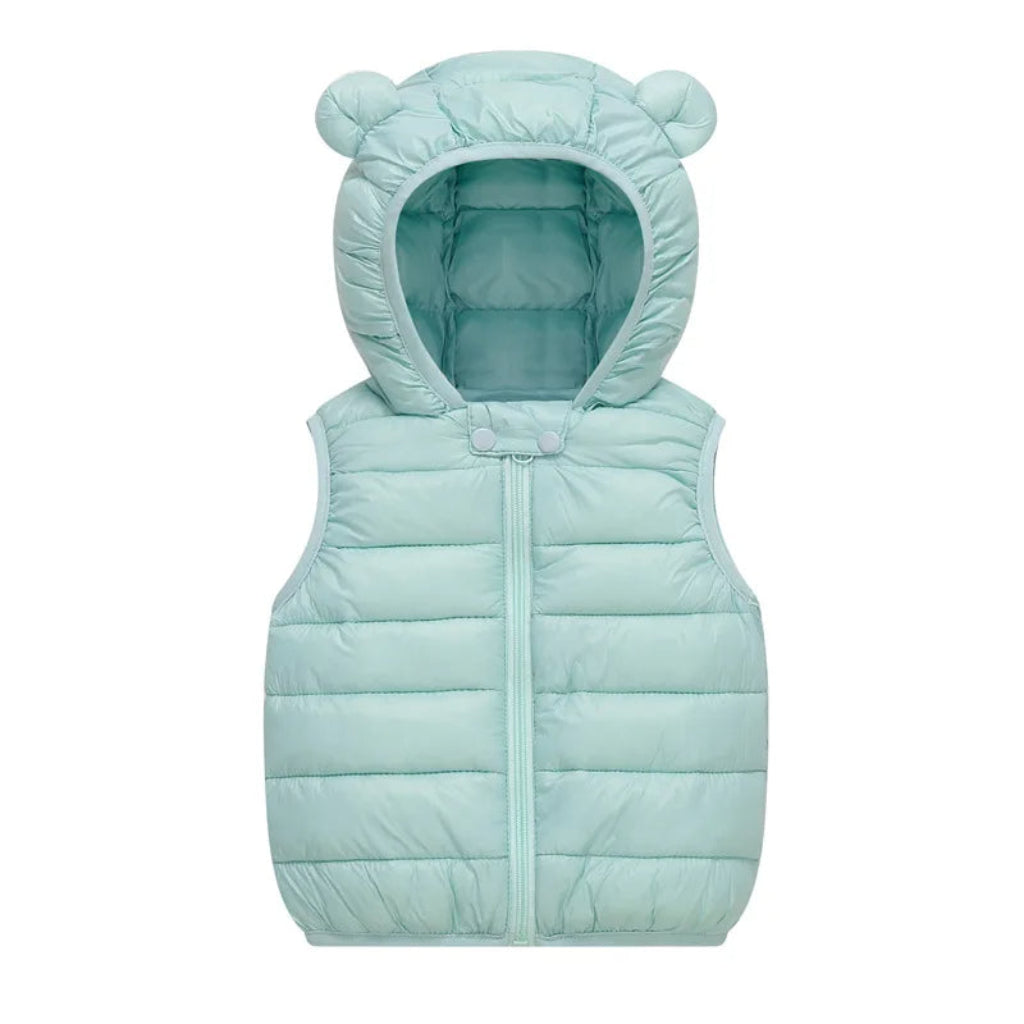 ONEAKIDS Baby & Toddler Outfits CYAN / 12-18M Kids' Unisex Bear Sleeveless Puffer Vest