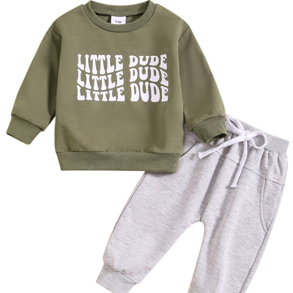 ONEAKIDS Baby & Toddler Outfits DARK GREEN / 3-6M Little Dude Baby and Toddler 2-Piece Set