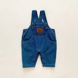 ONEAKIDS Baby & Toddler Outfits Denim Bear Baby Jumpsuit & Striped T-Shirt Set