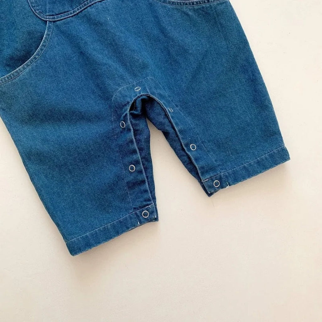 ONEAKIDS Baby & Toddler Outfits Denim Bear Baby Jumpsuit & Striped T-Shirt Set