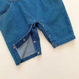 ONEAKIDS Baby & Toddler Outfits Denim Bear Baby Jumpsuit & Striped T-Shirt Set