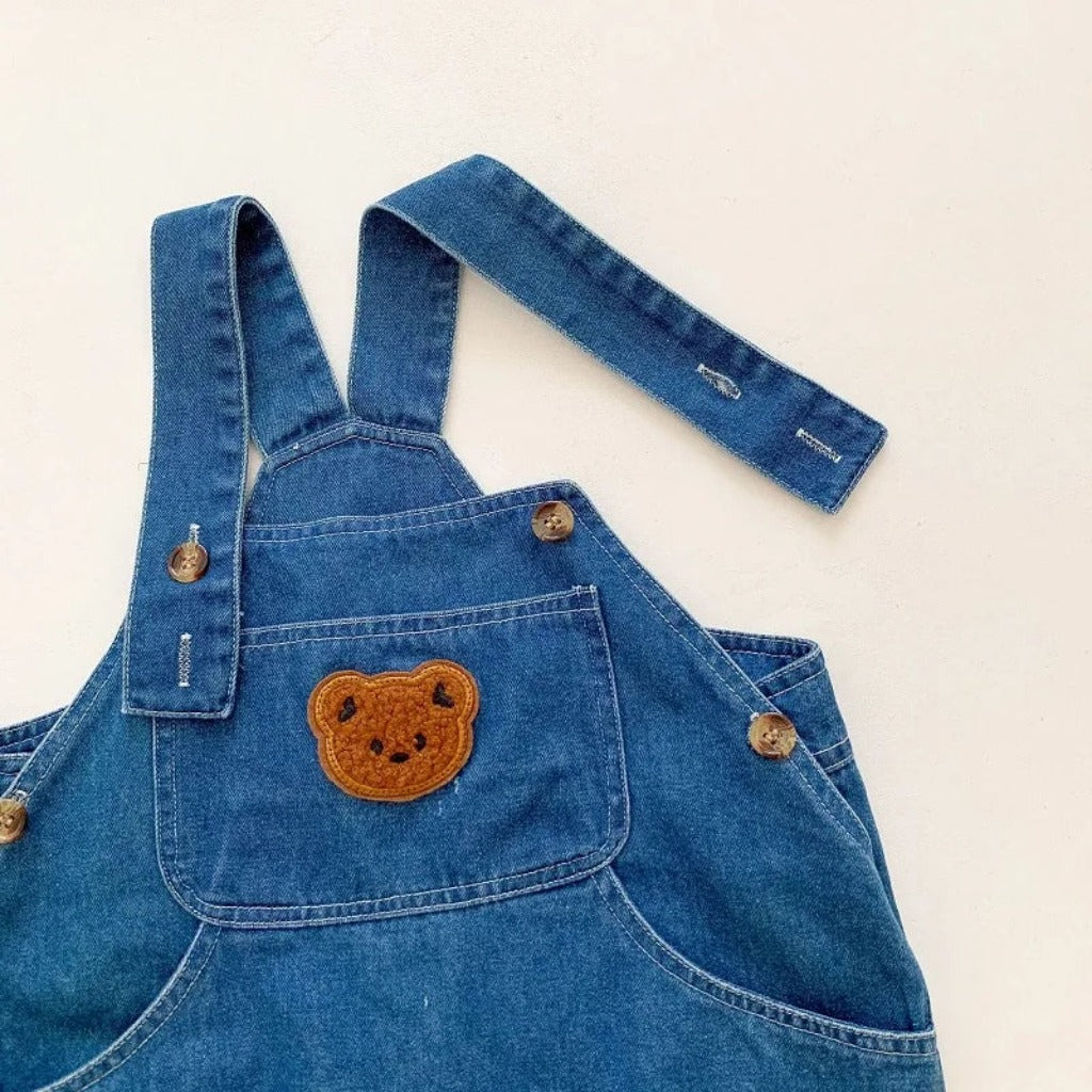 ONEAKIDS Baby & Toddler Outfits Denim Bear Baby Jumpsuit & Striped T-Shirt Set