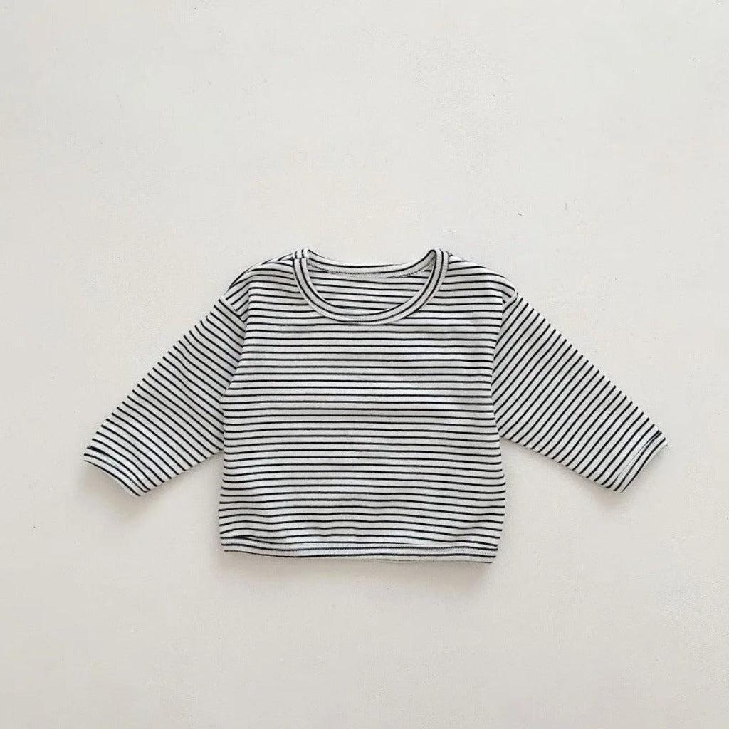 ONEAKIDS Baby & Toddler Outfits Denim Bear Baby Jumpsuit & Striped T-Shirt Set
