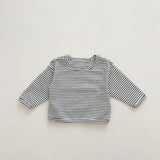 ONEAKIDS Baby & Toddler Outfits Denim Bear Baby Jumpsuit & Striped T-Shirt Set