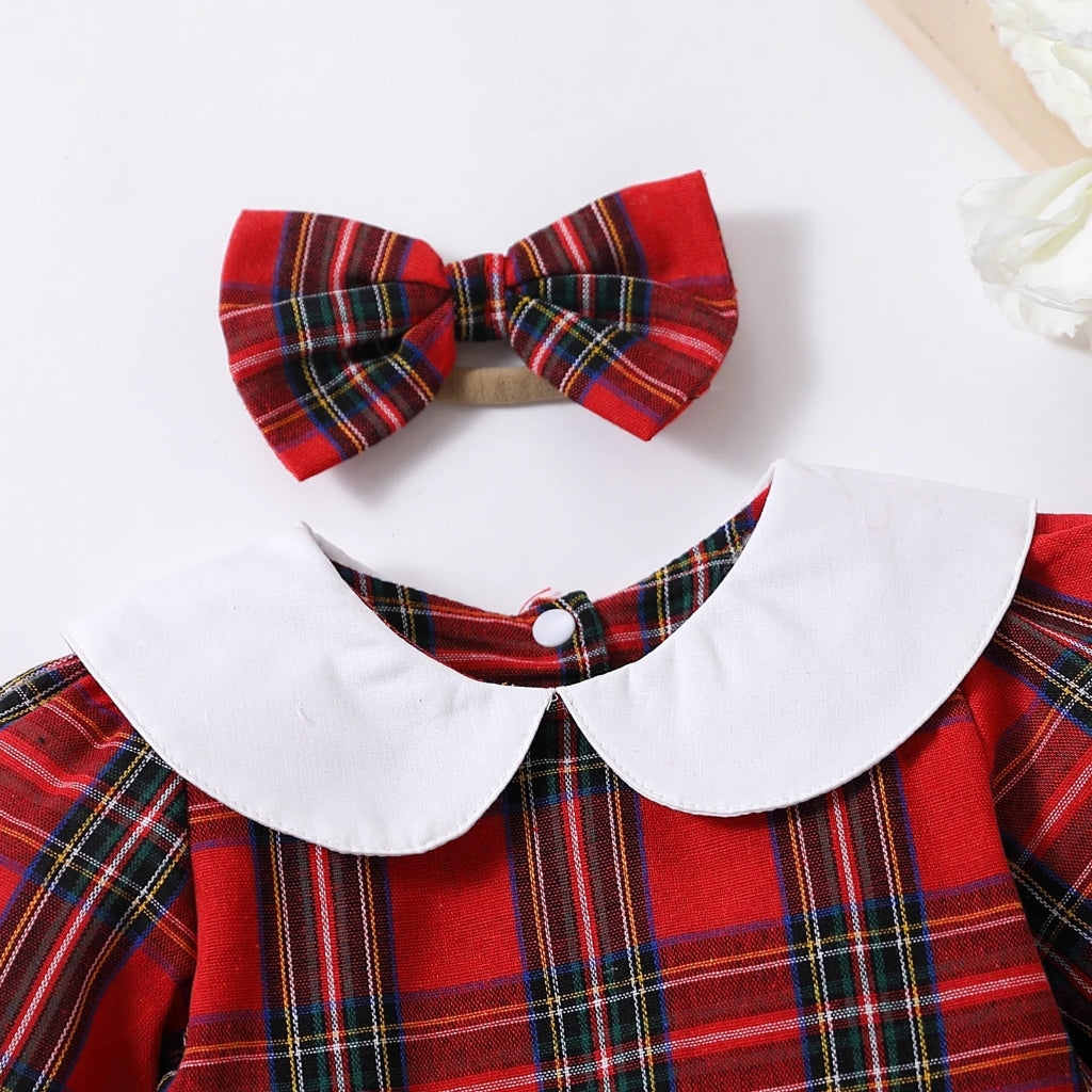 ONEAKIDS Baby & Toddler Outfits Girls Christmas Romper with Matching Headband