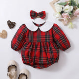 ONEAKIDS Baby & Toddler Outfits Girls Christmas Romper with Matching Headband