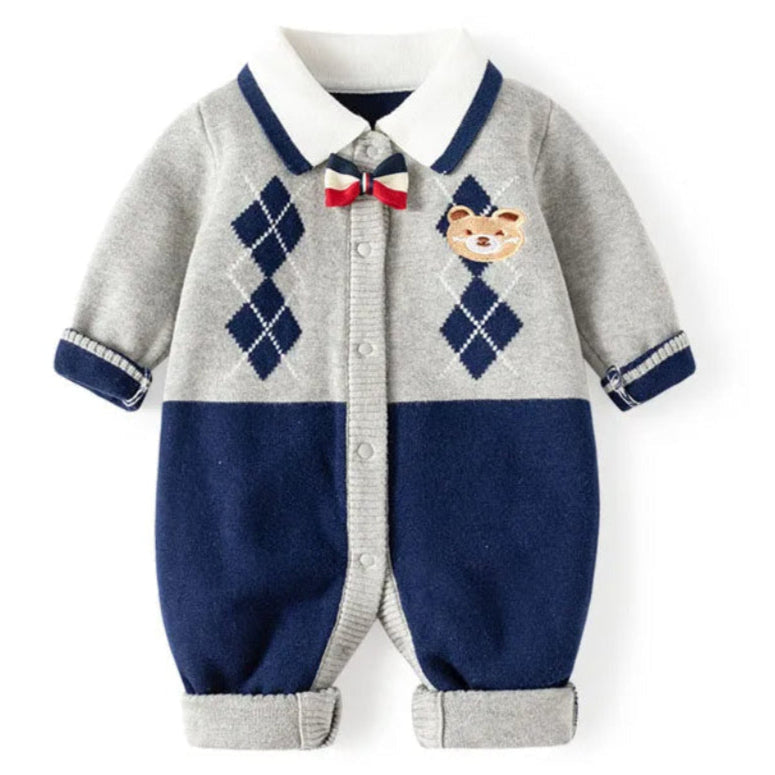 ONEAKIDS Baby & Toddler Outfits GRAY / 0-3M Henry Baby Knit Sweater Romper