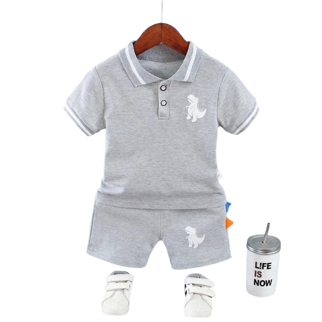 ONEAKIDS Baby & Toddler Outfits GRAY / 12-18M Boys' Dinosaur 2-Piece Matching Set