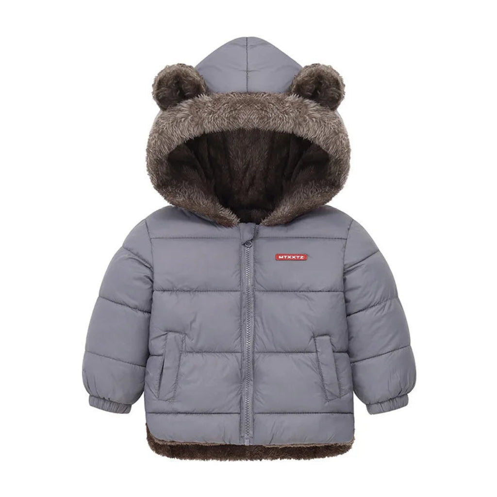 ONEAKIDS Baby & Toddler Outfits GRAY / 2T Bear Ear Winter Jacket with Ski Pants