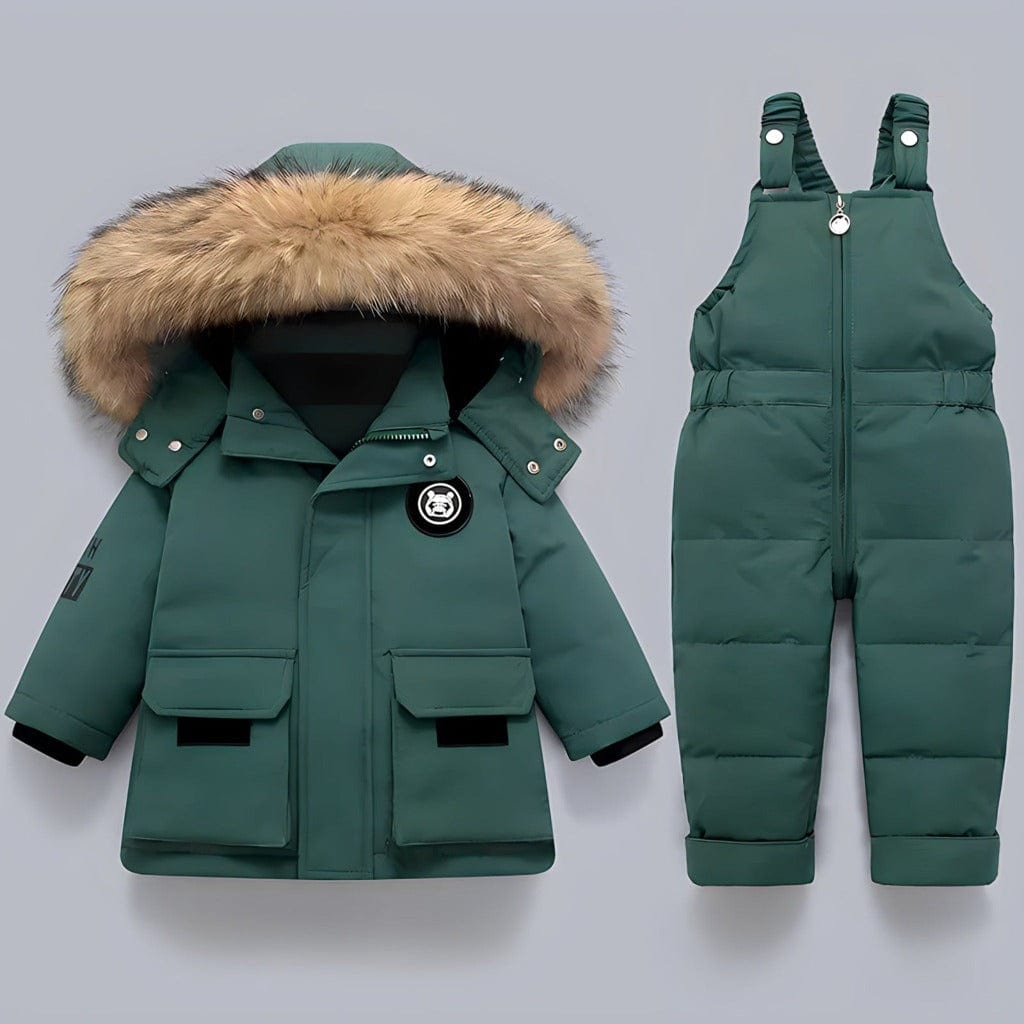 ONEAKIDS Baby & Toddler Outfits GREEN / 12-18M Unisex Winter 2-Piece Ski Snowsuit Puffer Jacket and Pants Set