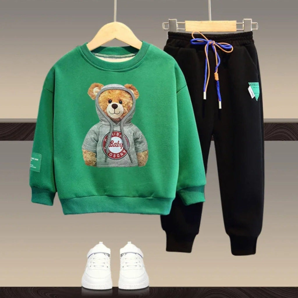 ONEAKIDS Baby & Toddler Outfits GREEN / 2T Boys' Bear Premium Top & Bottom Set