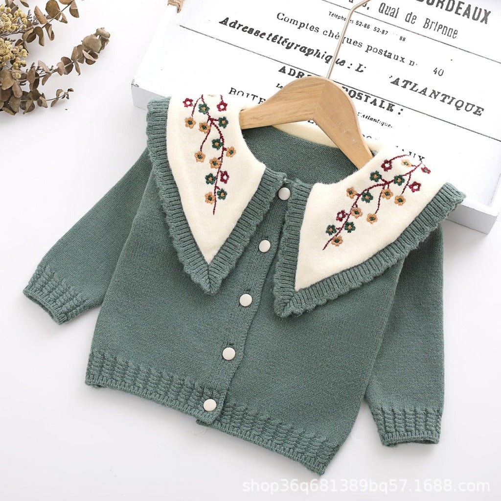 ONEAKIDS Baby & Toddler Outfits GREEN / 2T Floral Knitted Cardigan