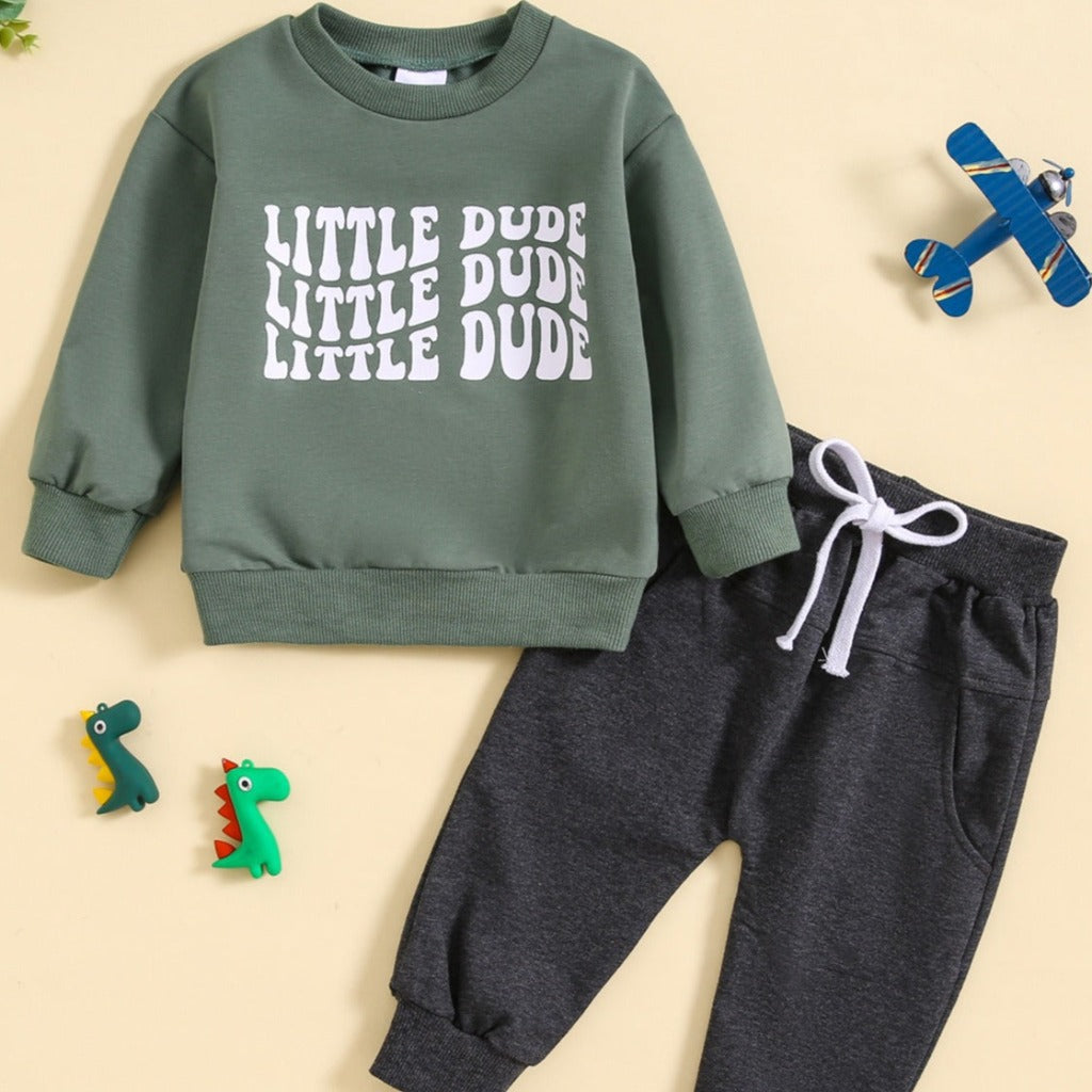 ONEAKIDS Baby & Toddler Outfits GREEN / 3-6M Little Dude Baby and Toddler 2-Piece Set