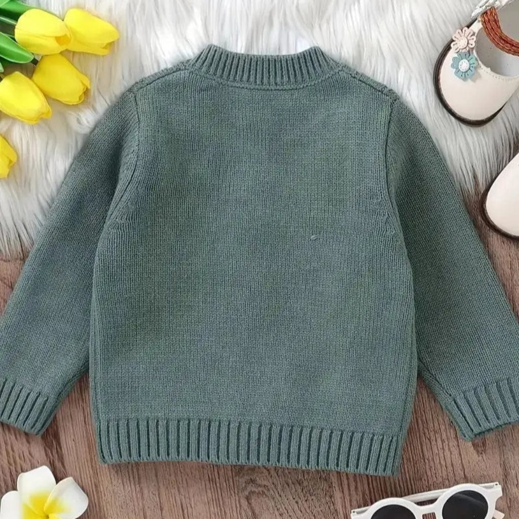 ONEAKIDS Baby & Toddler Outfits Green Floral Embroidered Cardigan