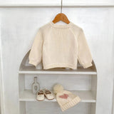 ONEAKIDS Baby & Toddler Outfits Heart Patch Knit Cardigan with Hat