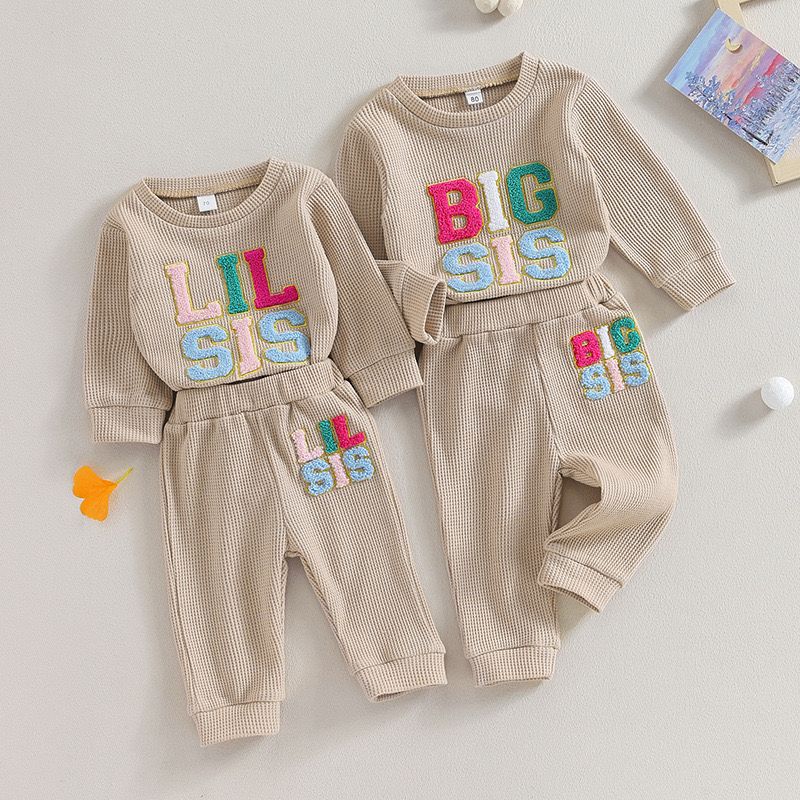 ONEAKIDS Baby & Toddler Outfits Lil Sis & Big Sis Matching Sets in Beige