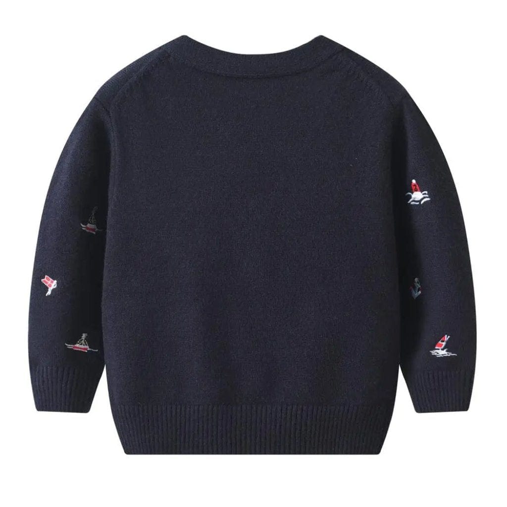 ONEAKIDS Baby & Toddler Outfits Navy-Blue Sailor Cardigan for little boys