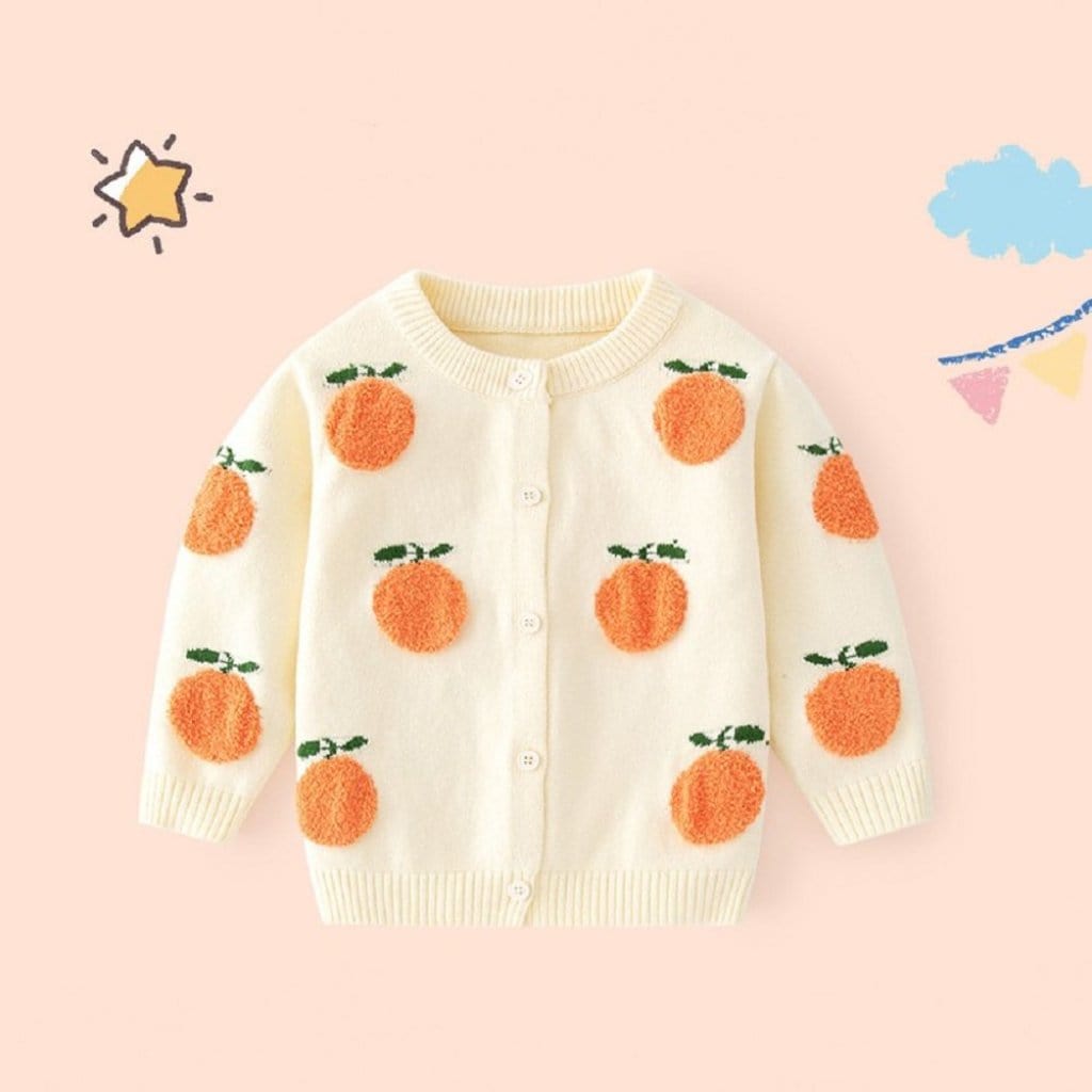 ONEAKIDS Baby & Toddler Outfits Orange Kids' Cardigan in Cream Color