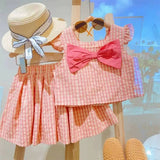 ONEAKIDS Baby & Toddler Outfits Peachy Pink Matching Skirt and Top Girls' Set