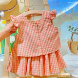 ONEAKIDS Baby & Toddler Outfits Peachy Pink Matching Skirt and Top Girls' Set