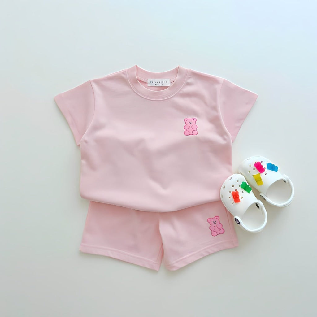 ONEAKIDS Baby & Toddler Outfits PINK / 6-12M Gummy Bear Soft Cottom top and Bottom Set