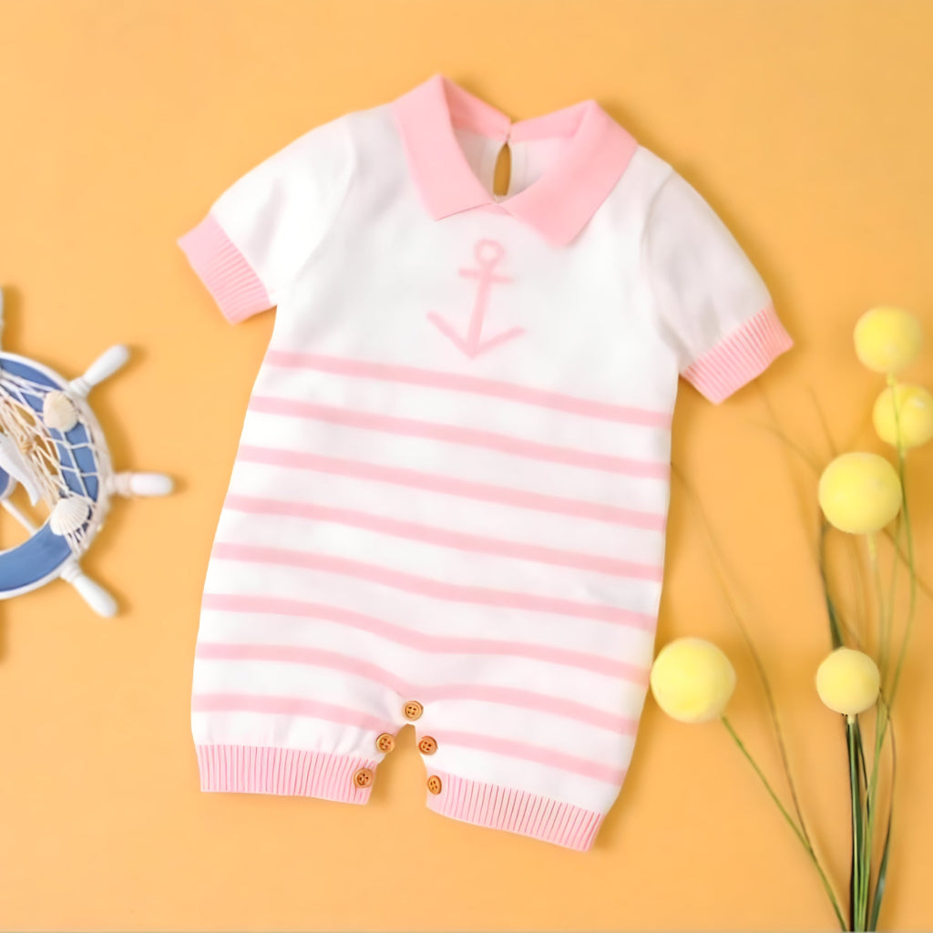 ONEAKIDS Baby & Toddler Outfits PINK / 6-12M Unisex Sailor Marine Baby Romper