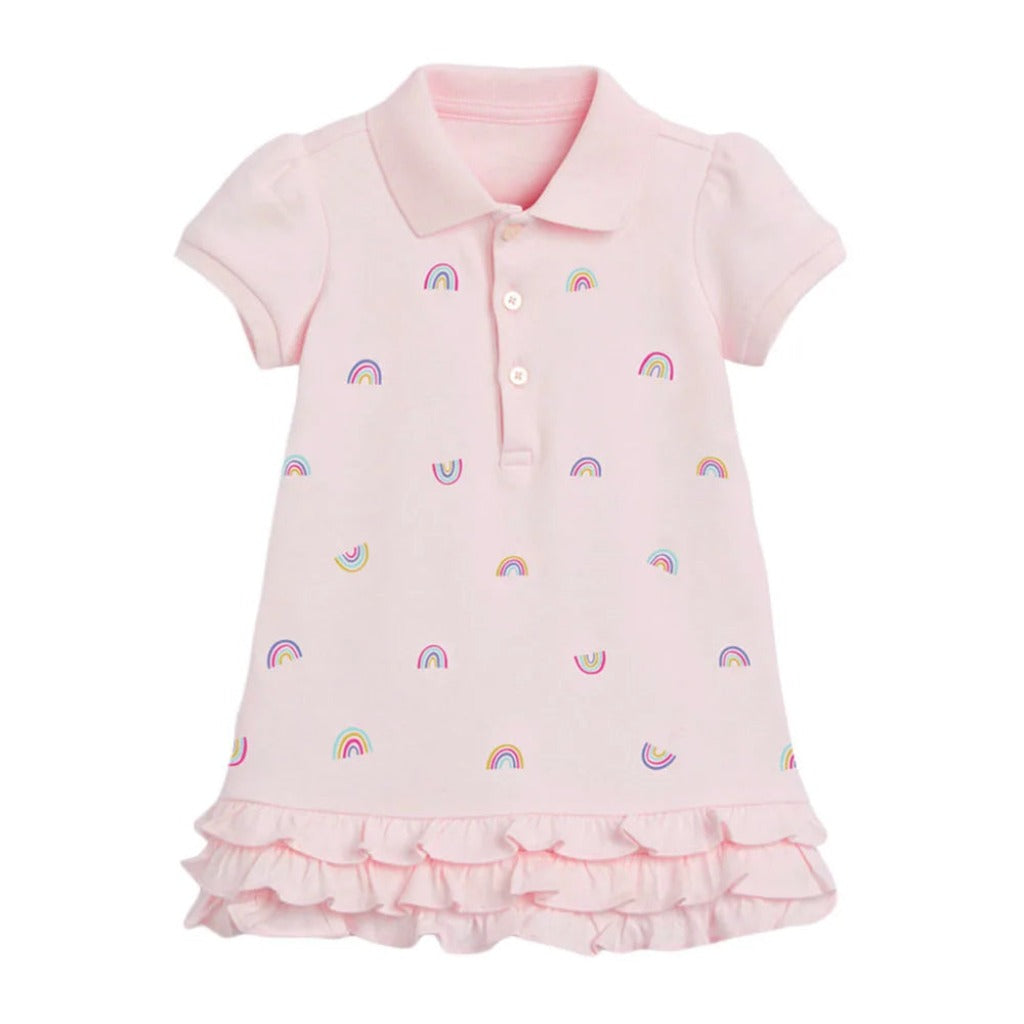 ONEAKIDS Baby & Toddler Outfits Pink Rainbow Girls' Polo Dress