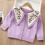 ONEAKIDS Baby & Toddler Outfits PURPLE / 2T Floral Knitted Cardigan