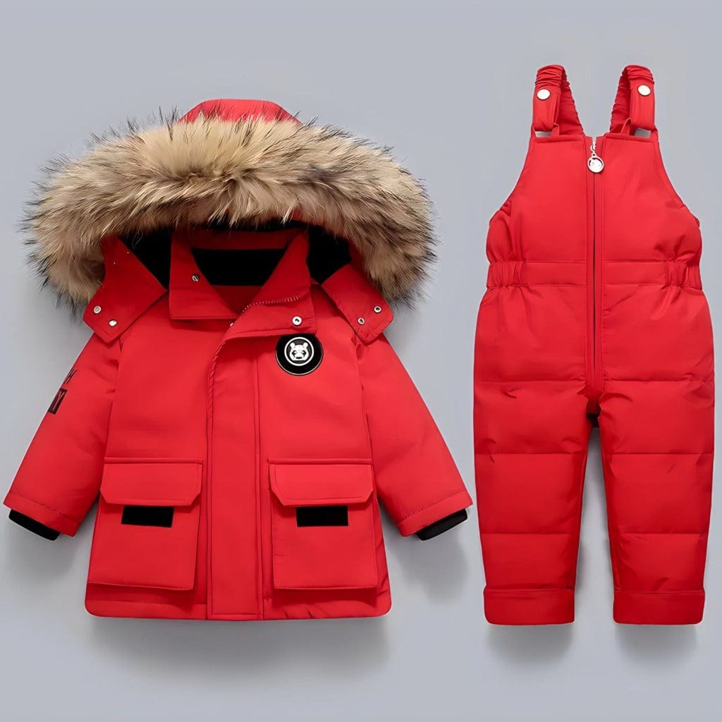 ONEAKIDS Baby & Toddler Outfits RED / 12-18M Unisex Winter 2-Piece Ski Snowsuit Puffer Jacket and Pants Set