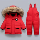 ONEAKIDS Baby & Toddler Outfits RED / 12-18M Unisex Winter 2-Piece Ski Snowsuit Puffer Jacket and Pants Set