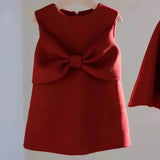 ONEAKIDS Baby & Toddler Outfits Red Little Girls' Holiday Dress & Poncho Set