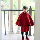 ONEAKIDS Baby & Toddler Outfits Red Little Girls' Holiday Dress & Poncho Set