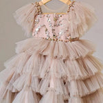 ONEAKIDS Baby & Toddler Outfits Sequin Princess Cake Dress in Beige Pink