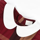 ONEAKIDS Baby & Toddler Outfits Sophia Plaid Burgundy Dress
