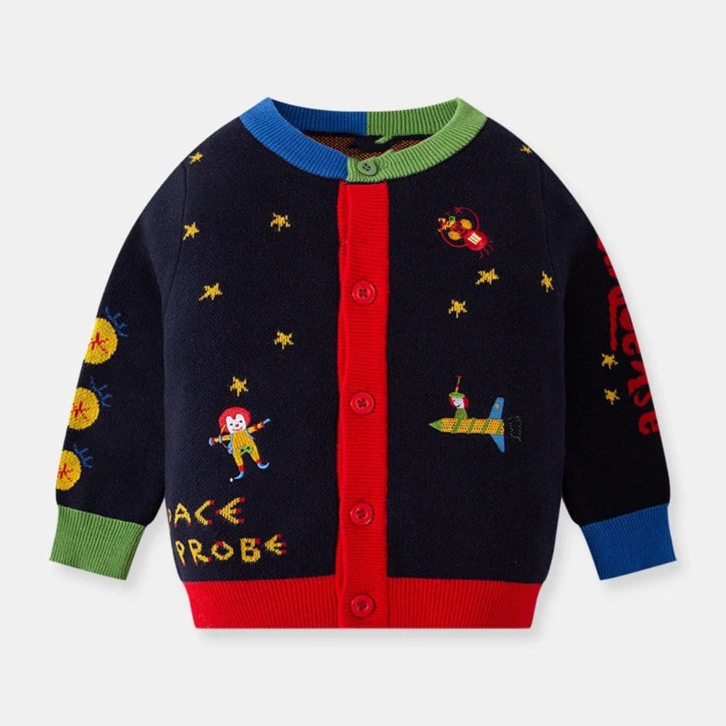 ONEAKIDS Baby & Toddler Outfits Spaceship Unisex Knit Cardigan