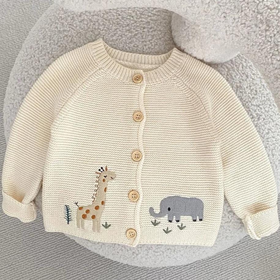 ONEAKIDS Baby & Toddler Outfits Unisex Baby Embroidered Cotton Cardigan