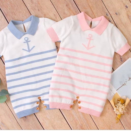 ONEAKIDS Baby & Toddler Outfits Unisex Sailor Marine Baby Romper