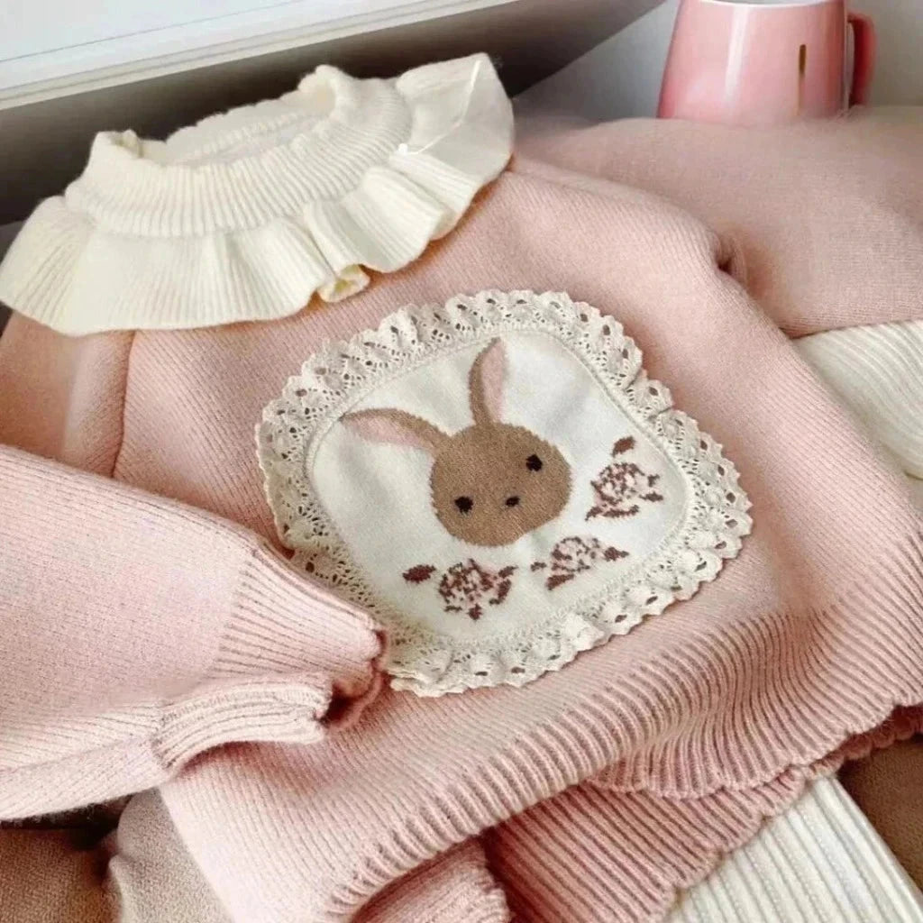 ONEAKIDS Baby & Toddler Outfits Vintage Bunny Wool Girls' Sweater