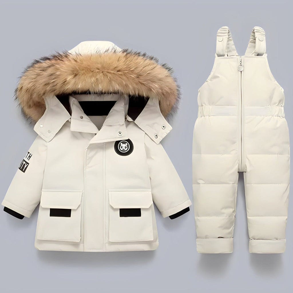 ONEAKIDS Baby & Toddler Outfits WHITE / 12-18M Unisex Winter 2-Piece Ski Snowsuit Puffer Jacket and Pants Set