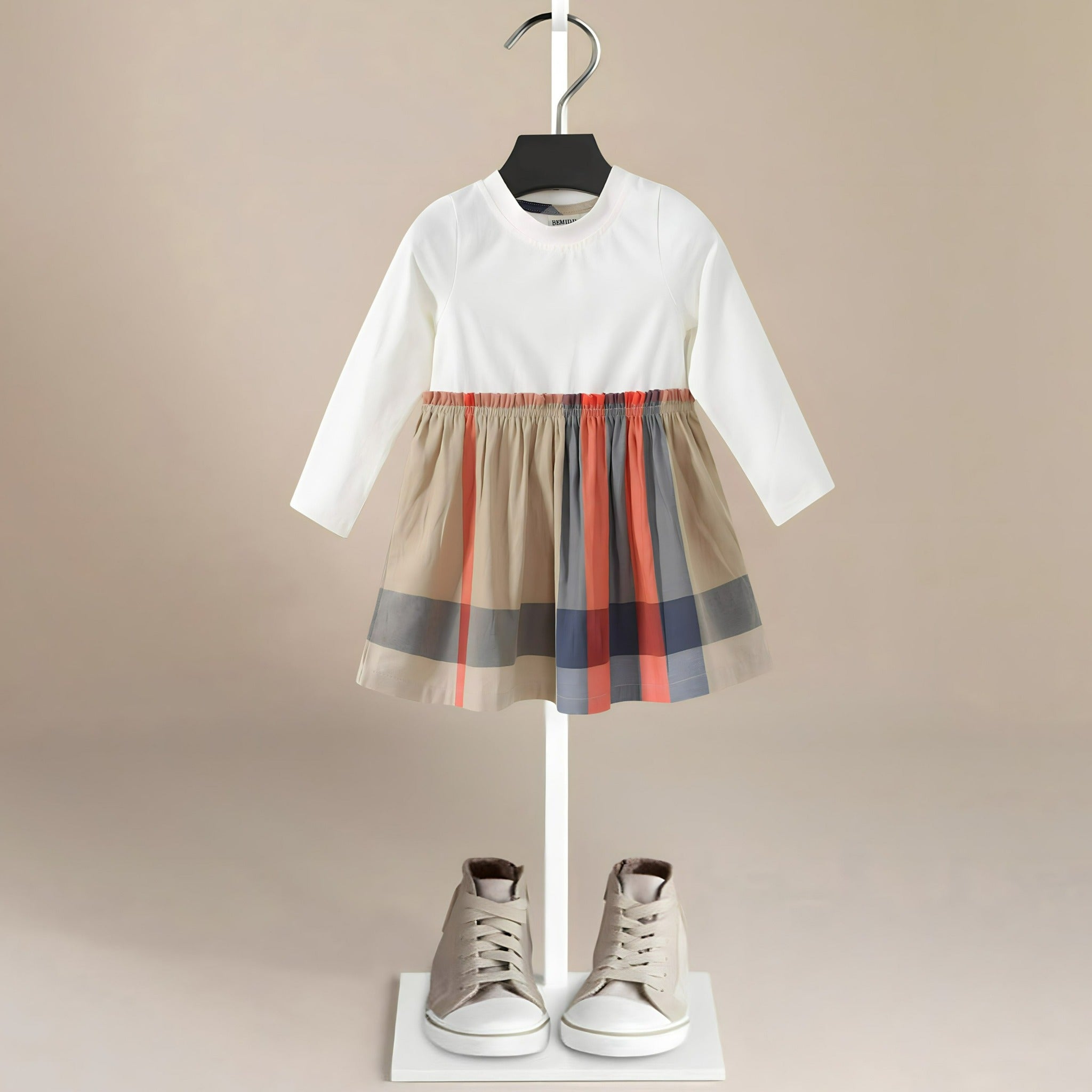 ONEAKIDS Baby & Toddler Outfits WHITE / 12-18M Vintage Beige Girls' Dress